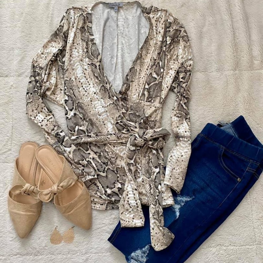 Snakeskin Wrap Top